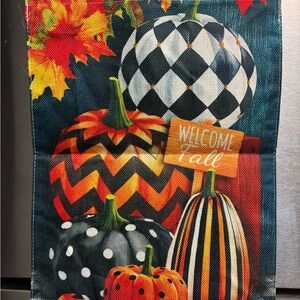 F26-2. Colorful Fall Pumpkin Flag/Wall Decor. NWOT